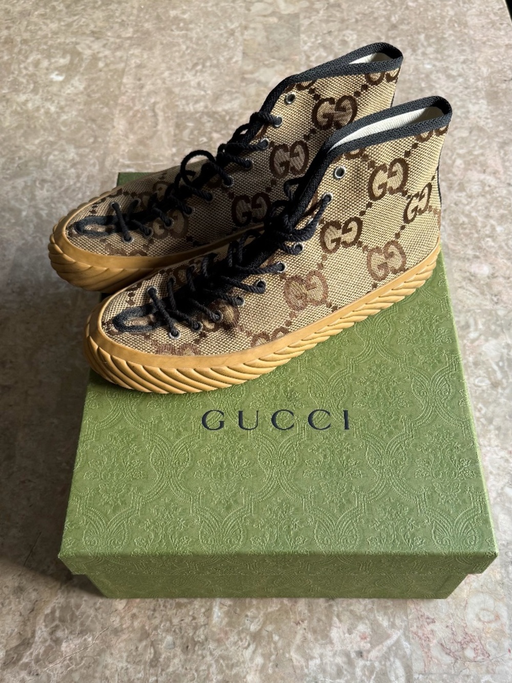 Gucci GG High-Top Sneakers with Box & Accessories